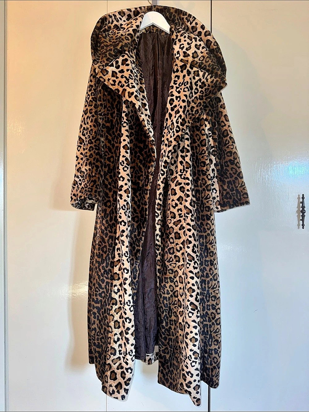 Custom Velvet Leopard Print Long Coat